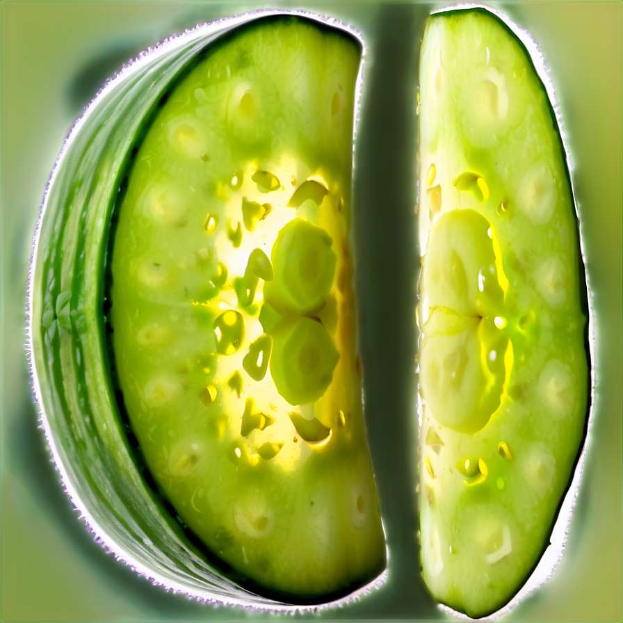 Sliced cucumber showing seeds and inner texture — Slice PNG
