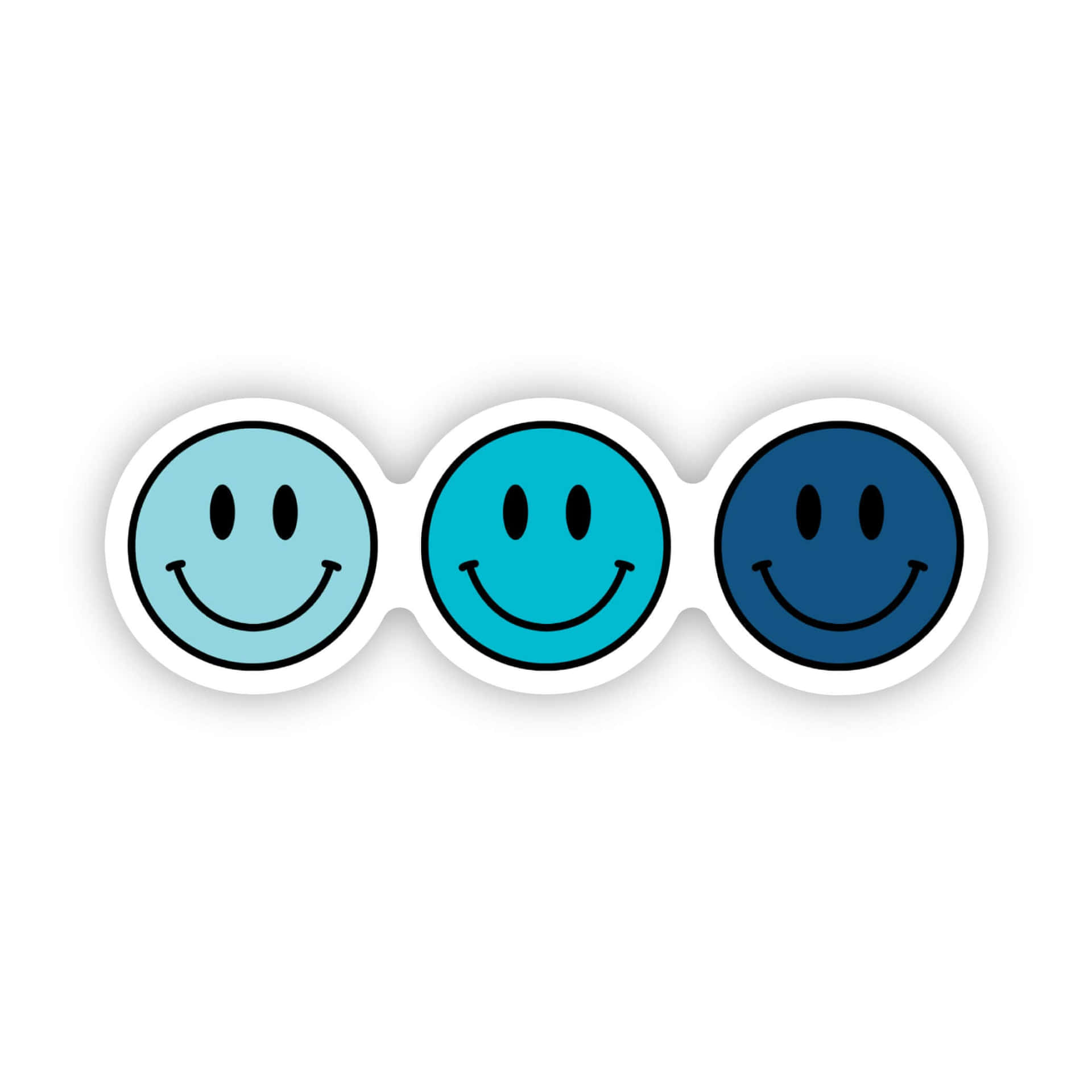 Smiley Face Blue Preppy Wallpaper
