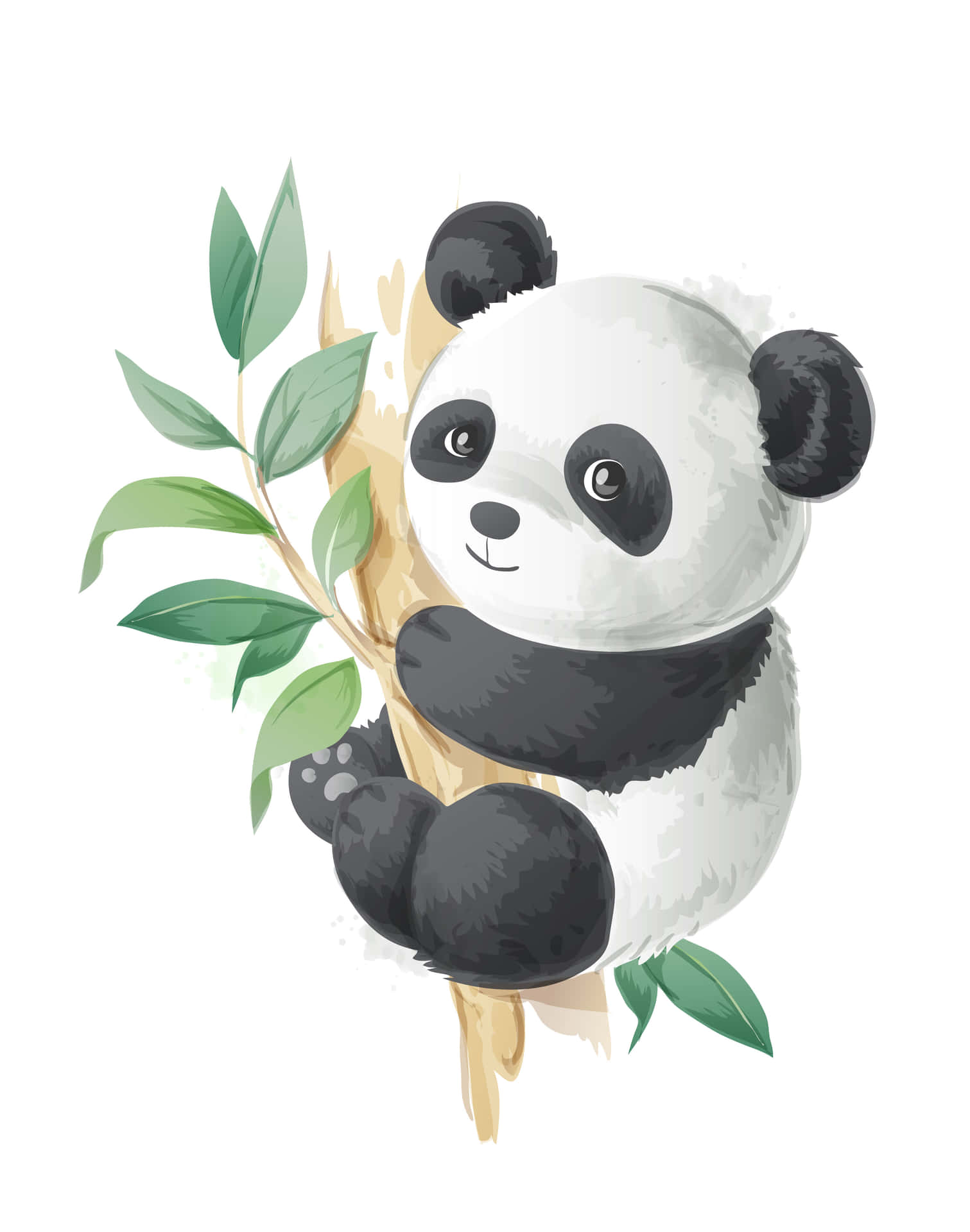 Sød Tegneserie Panda Wallpaper