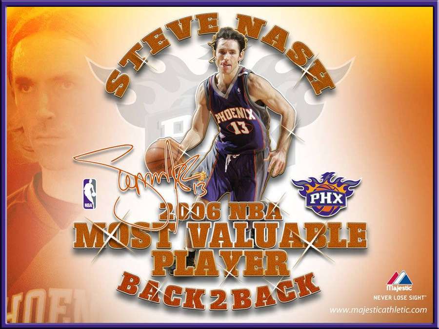 Steve Nash jogador de basquete do Phoenix Suns premiado com 2006 NBA MVP back to back. — Sóis Papéis de Parede