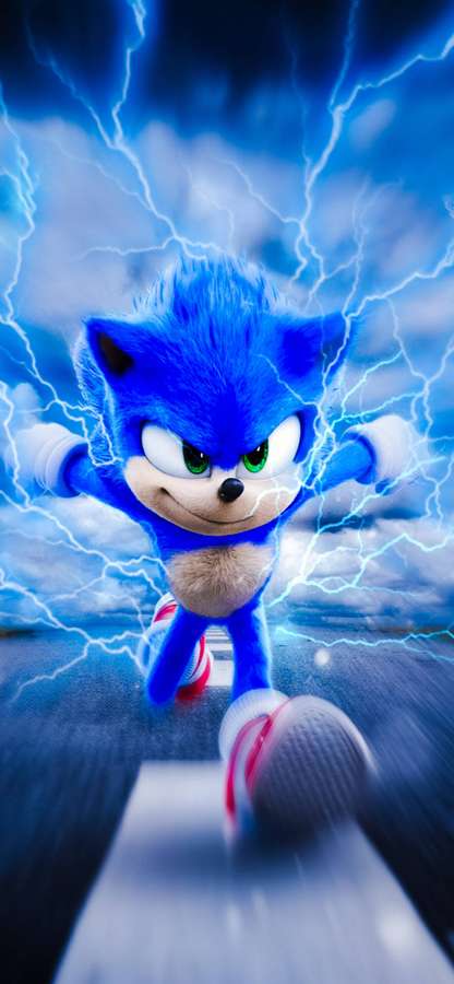 Sonic the Hedgehog rennt mit Blitzeffekten um sich herum. — Sonic Der Igel Wallpaper