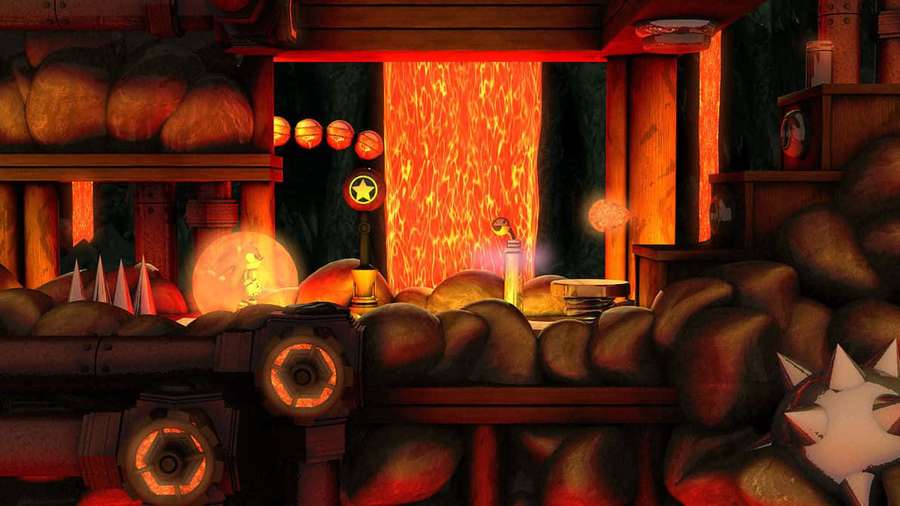 Mukava fantasiasisustus laavavirroilla ja hehkuvilla lyhdyillä. — Sonic Lava Reef Taustakuvat