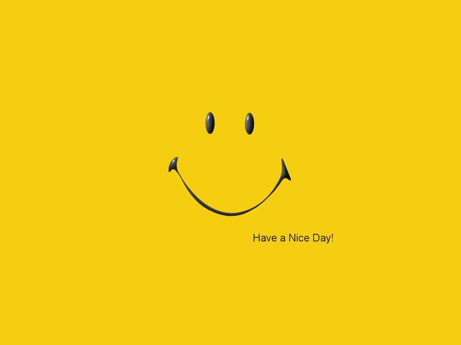 Una cara sonriente alegre sobre fondo amarillo con el texto Have a Nice Day! — Sonriente Fondos de pantalla