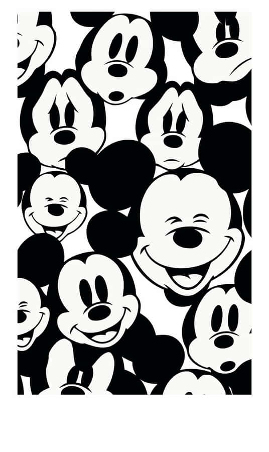 Sort Mickey Mouse Telefon Wallpaper