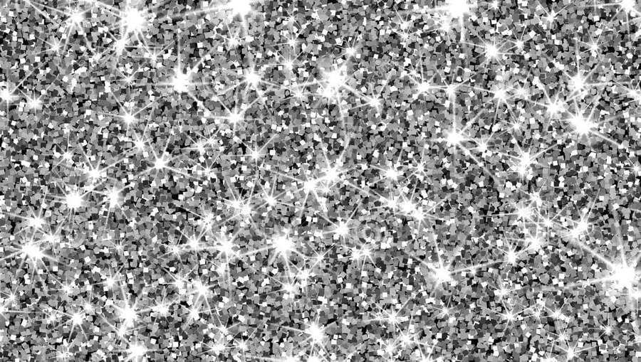 Silver glitter background with bright starburst highlights — Sparkle Silver Glitter Background