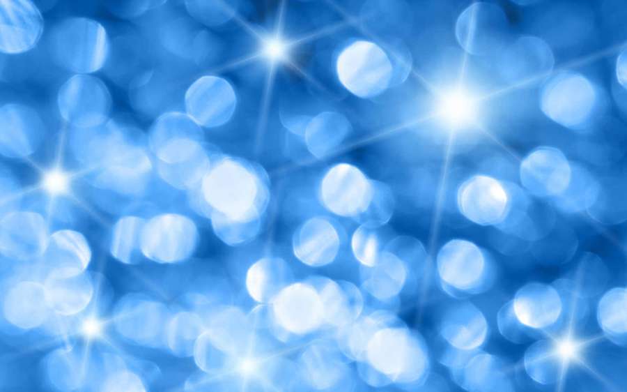 Blue abstract background with glowing lights and starbursts. — Sparkly Blue Background