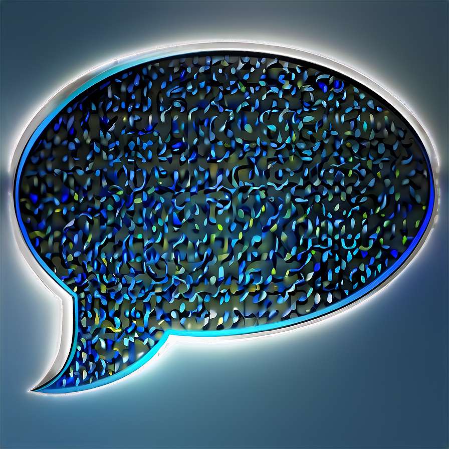 Glowing speech bubble filled with question marks symbolizing uncertainty or inquiry. — Speech Bubble PNG