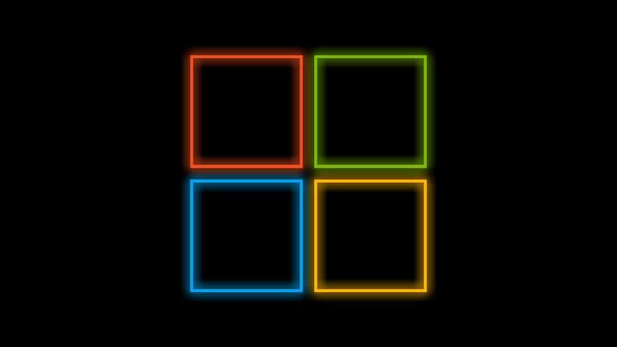 Four glowing colored squares in a grid on black background — Square Background