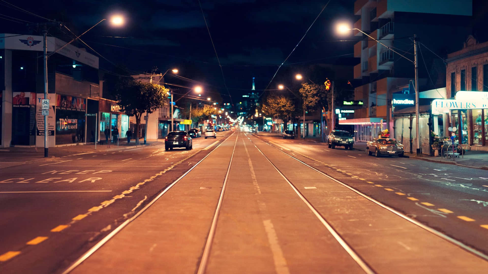 Stad Nacht Straat Achtergrond