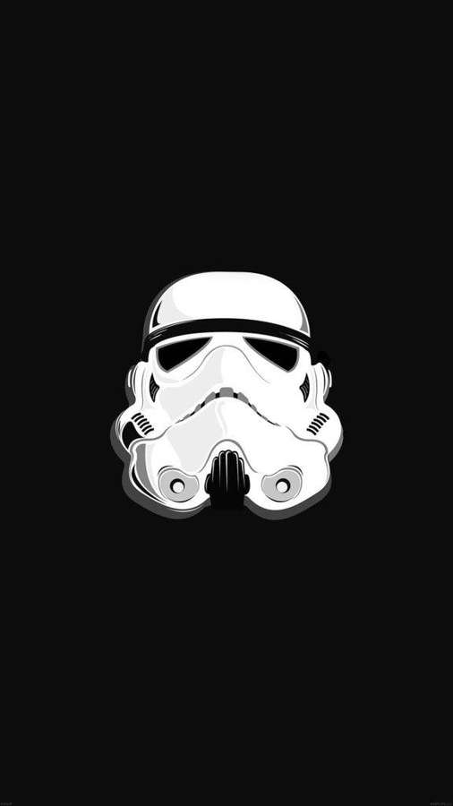 White stormtrooper helmet on black background — Star Wars iPhone 7 Wallpaper