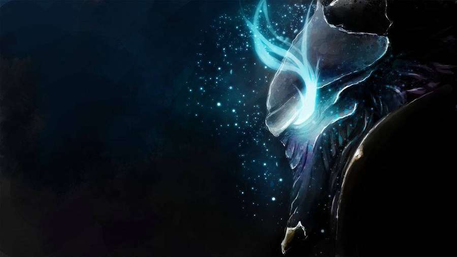 Eine leuchtende kosmische Entität mit blauer Energie und Sternpartikeln vor dunklem Hintergrund. — Starcraft Bilder