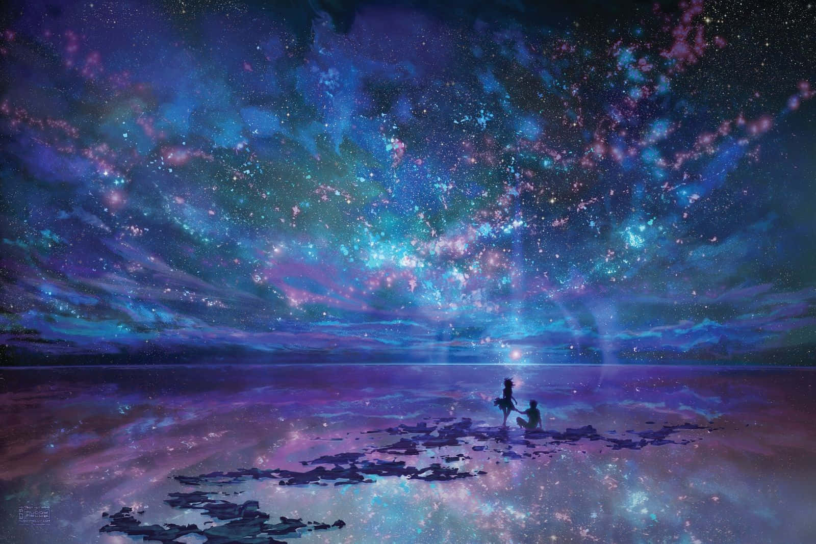 starry sky anime wallpaper