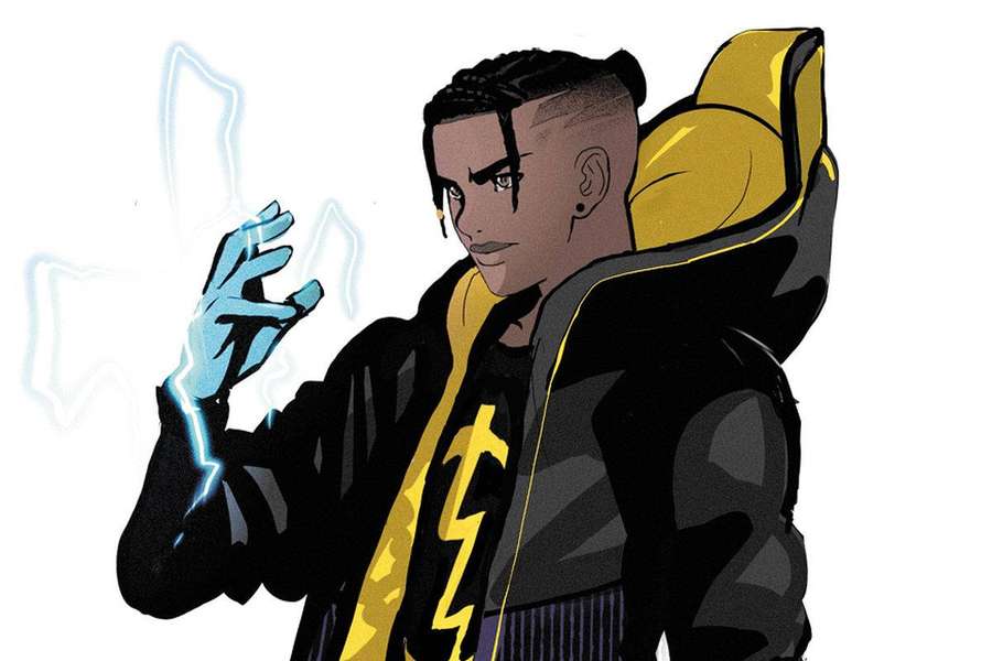 Anime character generating electric sparks with gloved hand. — Static Shock Wallpaper