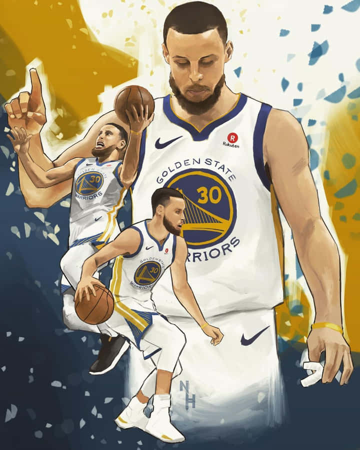 Stephen Curry Cartoon Achtergrond