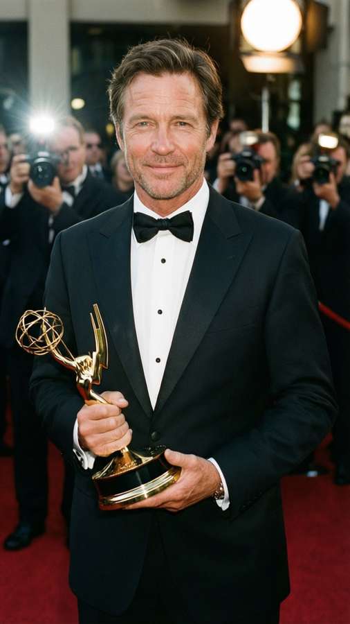 Stephen Root on the red carpet with an award trophy. — Stephen Root Picture