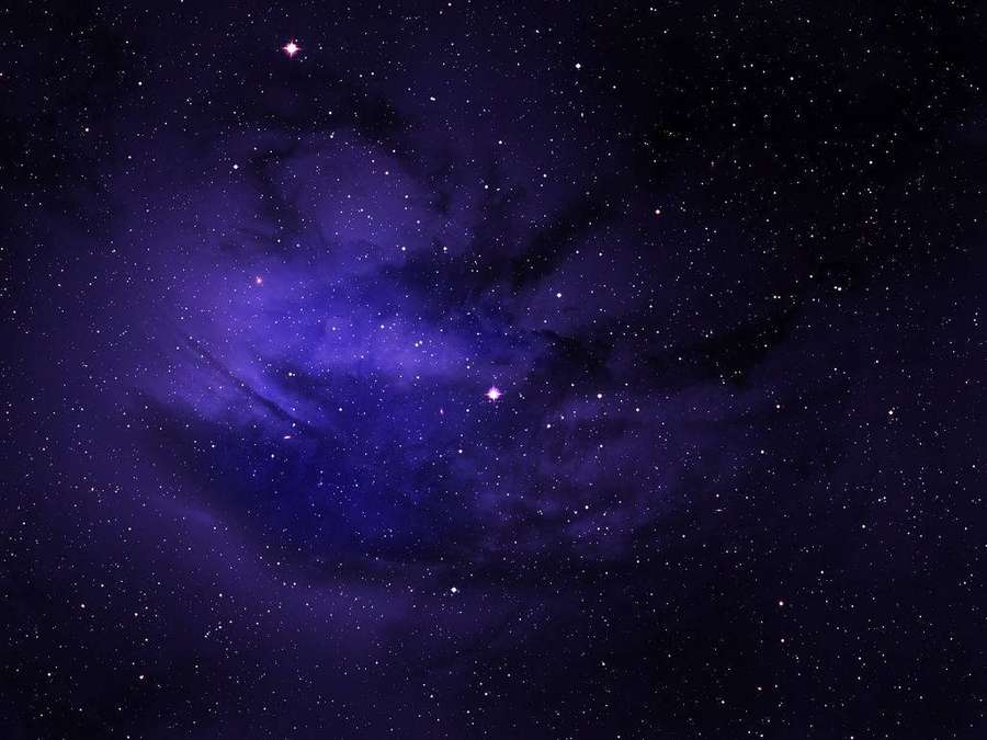 Violetter Nebel mit Sternen im tiefen Weltraum — Sternenraum Wallpaper