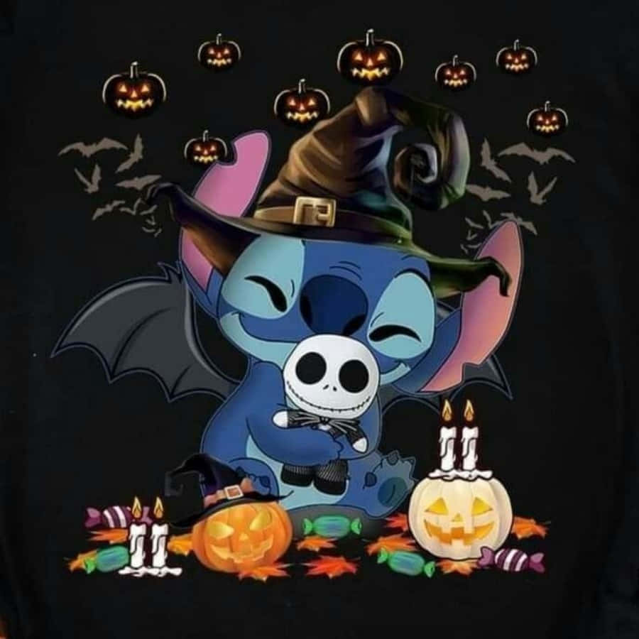 Stitch Halloween Background Wallpaper