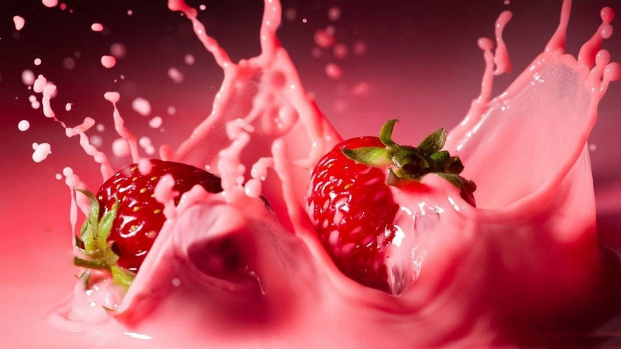 Strawberry Aesthetic Background Wallpaper