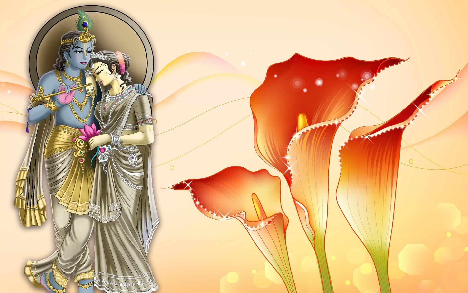 Süße Radha Krishna Wallpaper