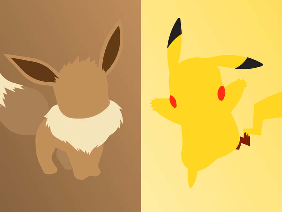 Suloiset Pikachu Ja Eevee Taustakuva