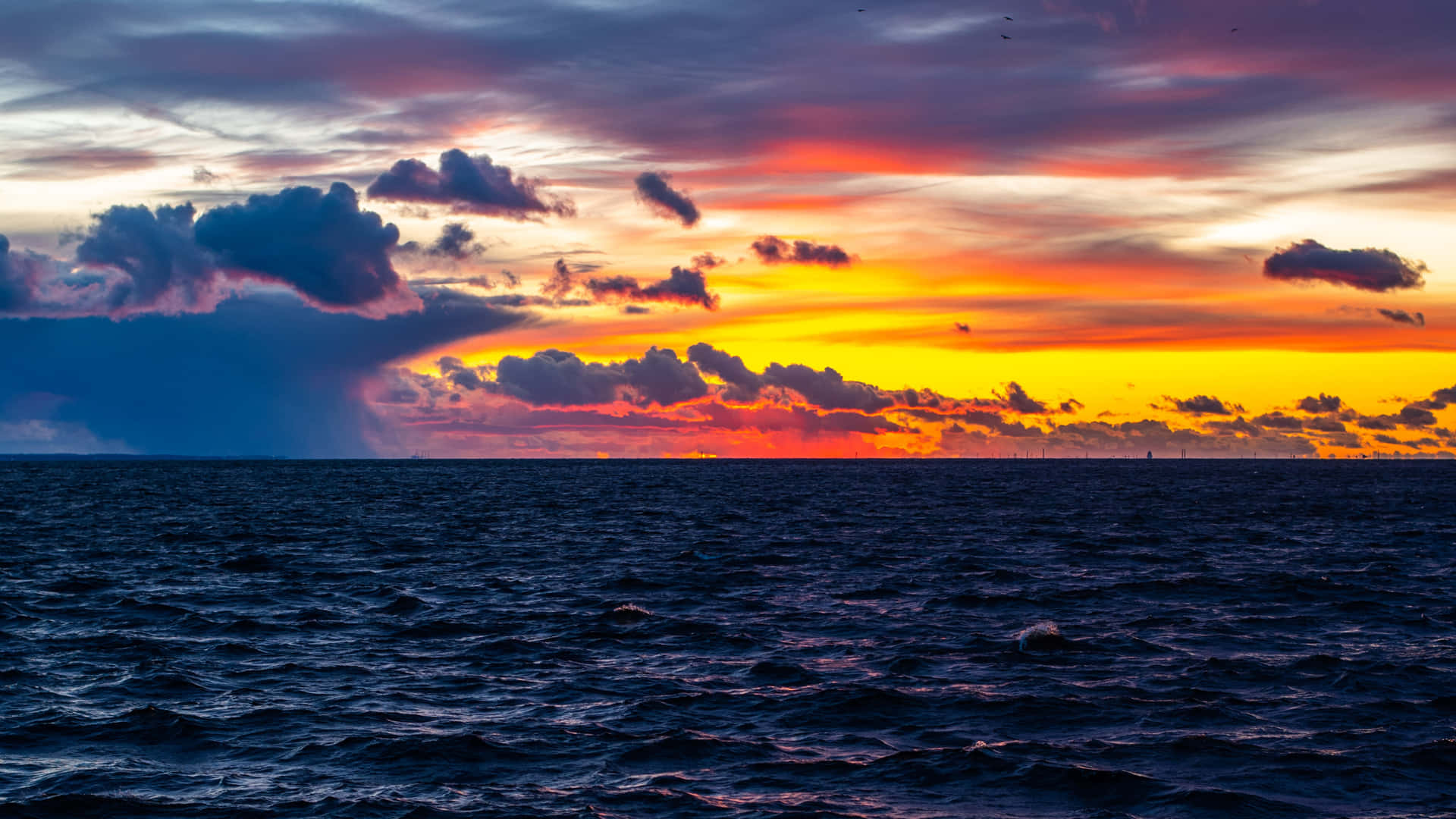 Sunset Ocean Background Wallpaper