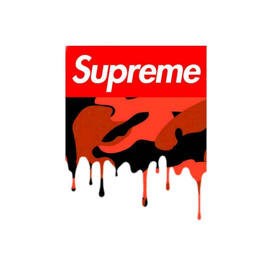 Supreme logo with dripping camouflage paint effect. — Supreme Drip Wallpaper