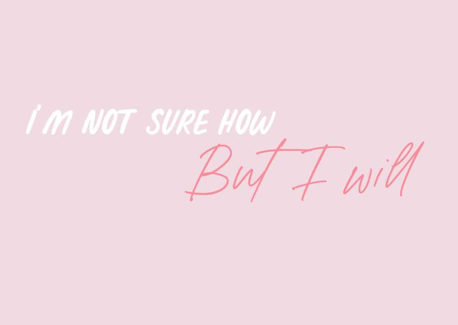 Pink background with white and pink handwritten motivational quote — Sure Wallpaper