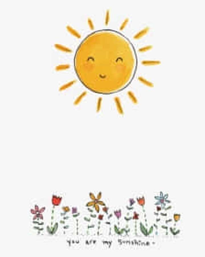 Eine lächelnde Sonne über Blumen mit dem Text you are my sunshine — Süße Sonne Wallpaper