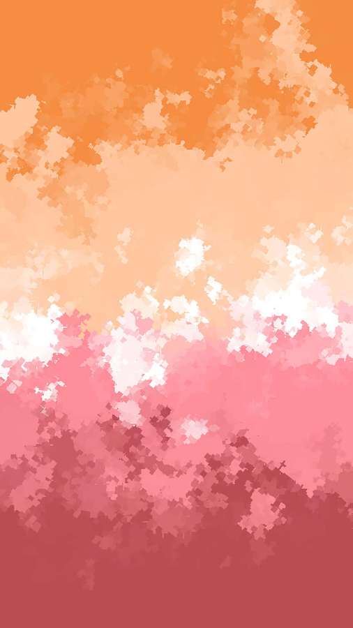 Gradiente pixelado abstracto de naranja y rosa con formas de nubes. — Sutil Lesbiana Fondos de pantalla