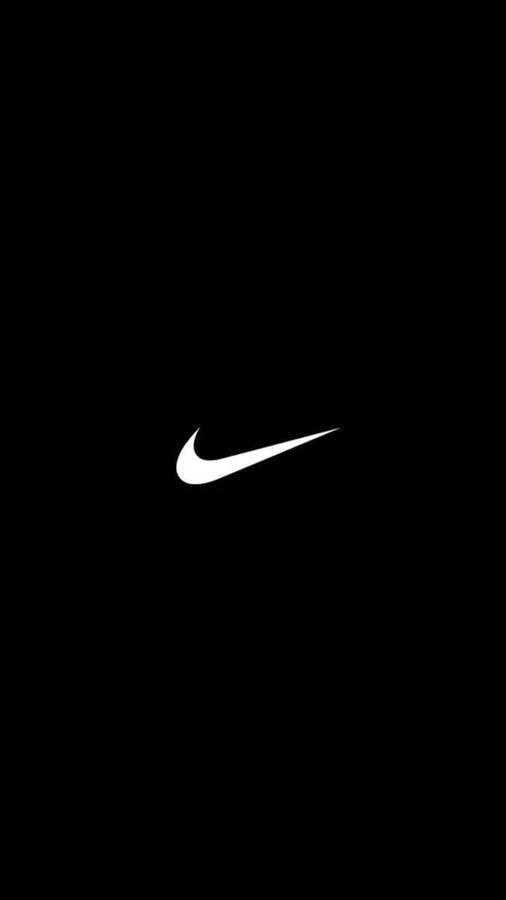 Weißes Nike-Swoosh-Logo auf schwarzem Hintergrund — Swoosh Wallpaper