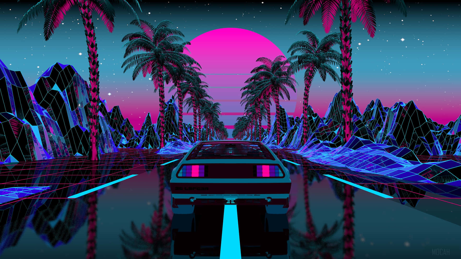 Synthwave Background Wallpaper