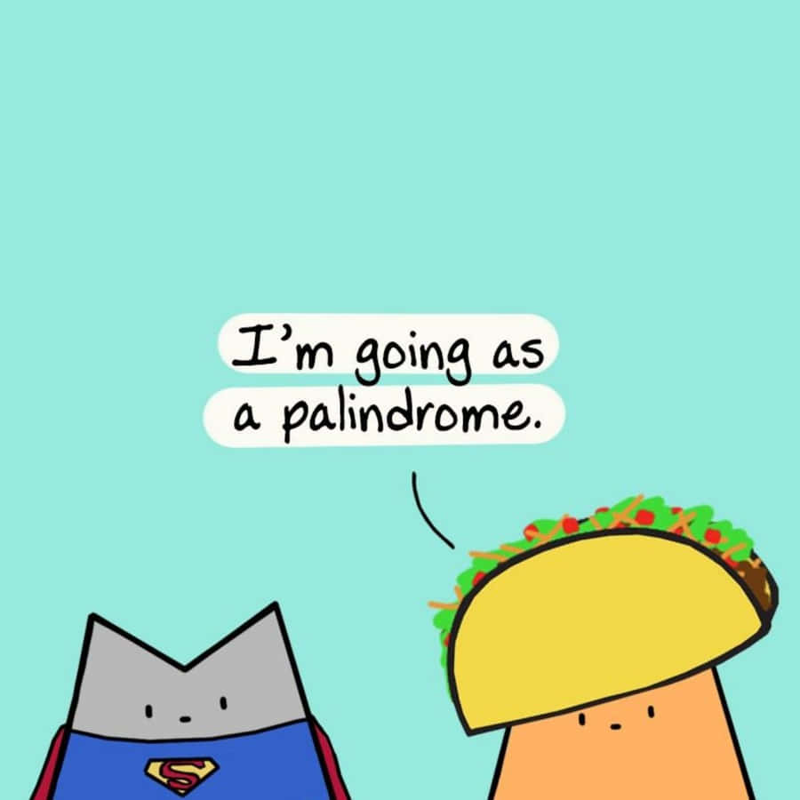 Katt i Superman-dräkt säger att jag går som en palindromome till taco-headed vän. — Taco bakgrund Bakgrundsbilder