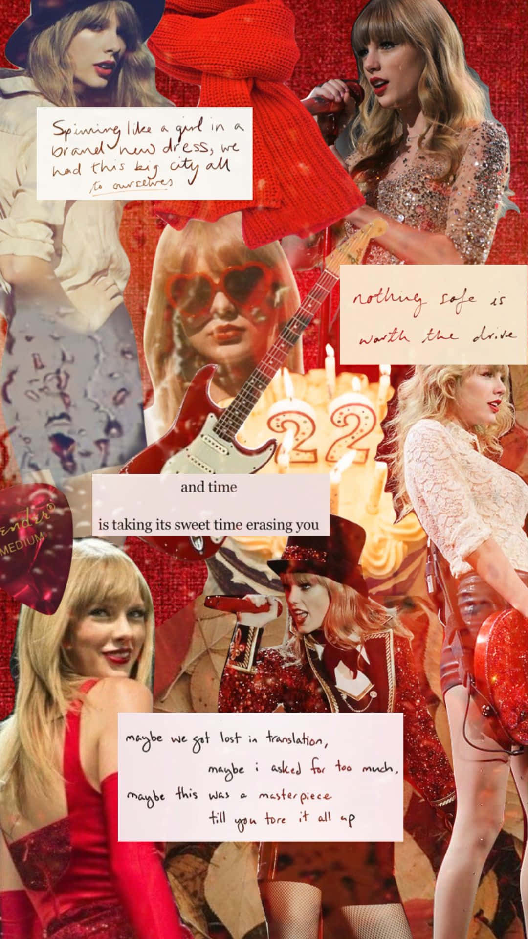 Taylor Swift Rood Aesthetic Achtergrond