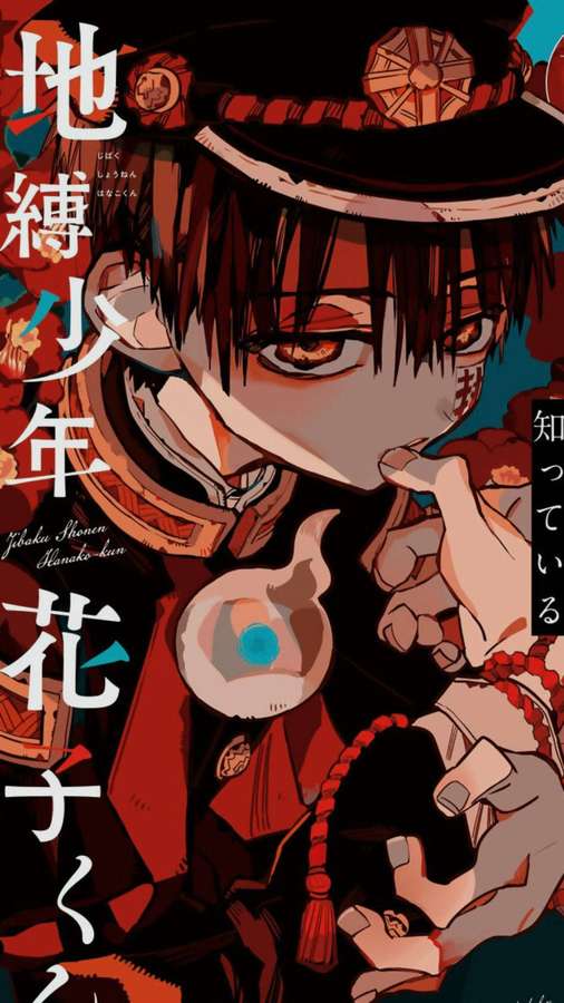 Anime character with red eyes and traditional hat holding a glowing orb. — Tbhk Wallpaper