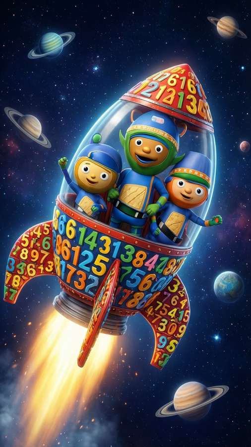 Team Umizoomi blasting off in a number rocket — Team Umizoomi Wallpaper