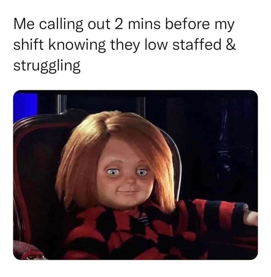 Smug doll in red and black striped shirt sitting in dark chair. — Teamwork Memes Wallpaper