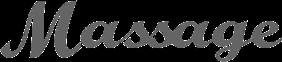 Gray cursive text reading 'Massage' on black background. — Text Boxes PNG