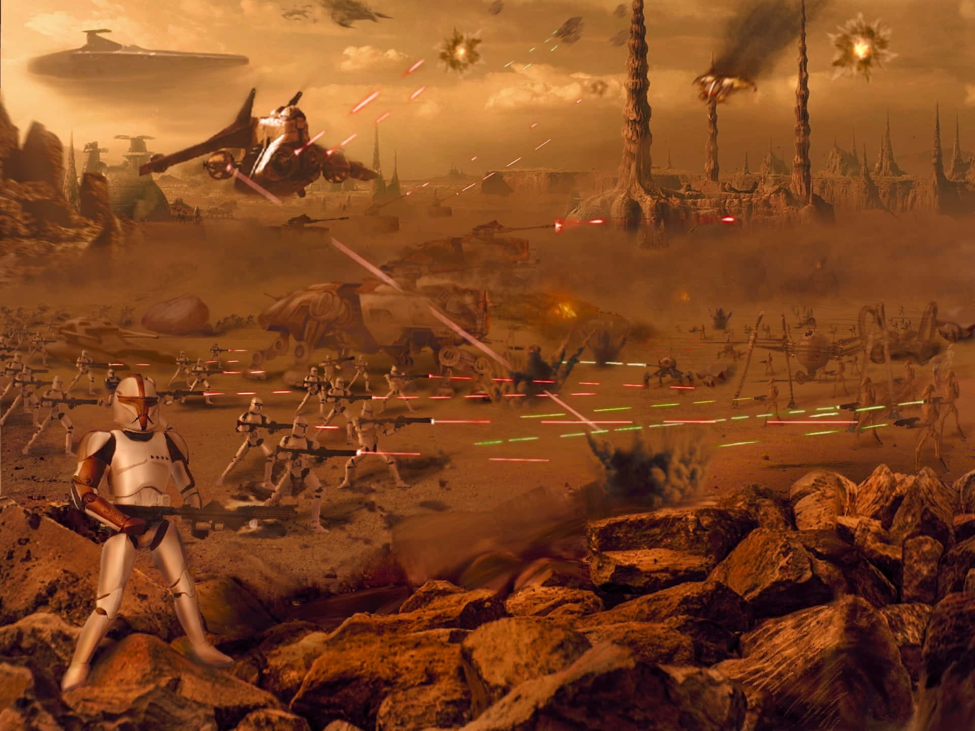 The Battle Of Geonosis Wallpaper