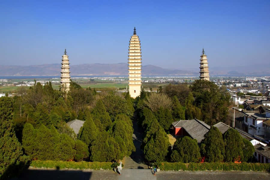 Three Pagodas Wallpaper