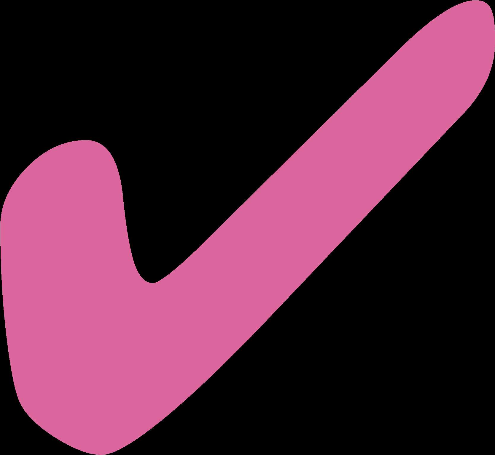 Pink checkmark on black background — Tick PNG