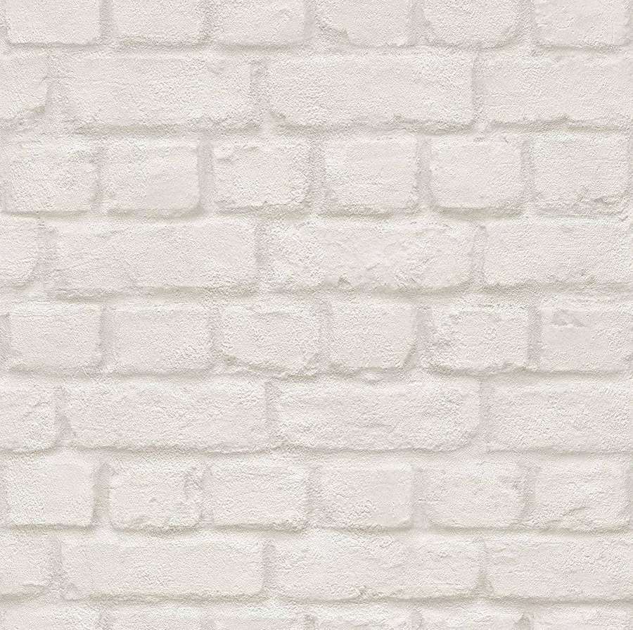 Parede de tijolos brancos com linhas de argamassa texturizadas e sombras sutis. — Tijolo branco Papéis de Parede