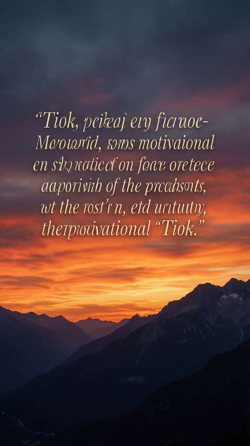 Inspiring sunset TikTok template with mountain background for quotes. — TikTok Template Wallpaper