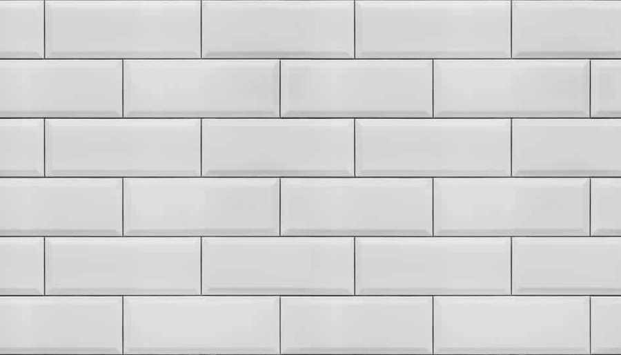 Valkoinen metro-laattaseinä puhtailla linjoilla ja neutraaleilla sävyillä. — Tile Taustakuvat
