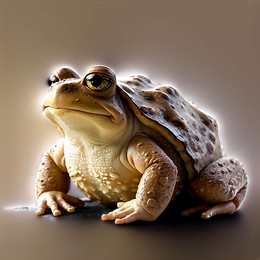 A detailed toad with golden eyes and textured skin glowing softly in a studio setting. — Toad Background