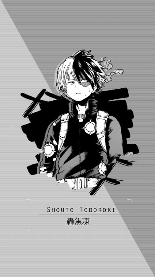 Todoroki Black Background Wallpaper