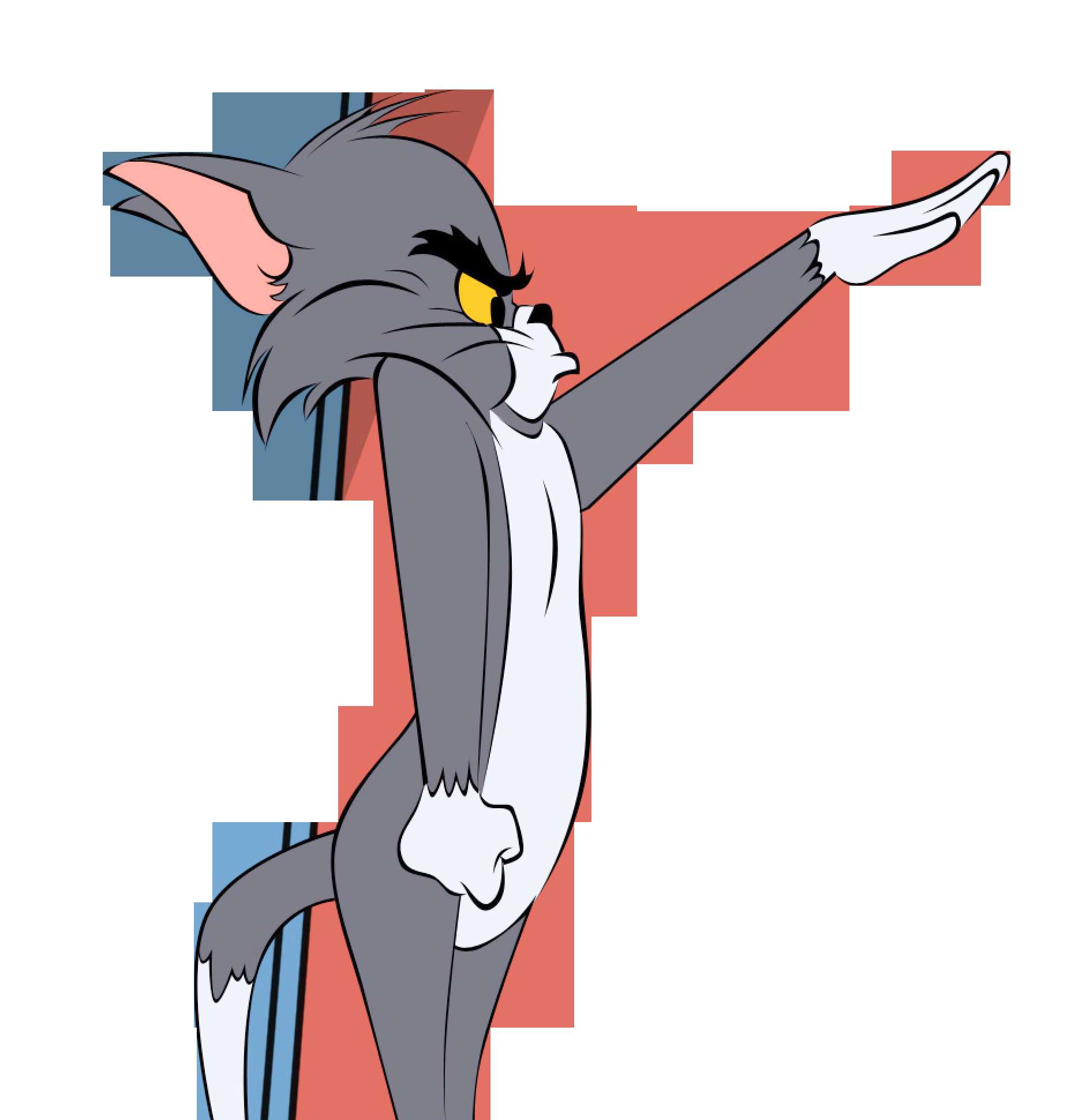 Tom the cartoon cat doing a dab dance move with a smirk. — Tom PNG