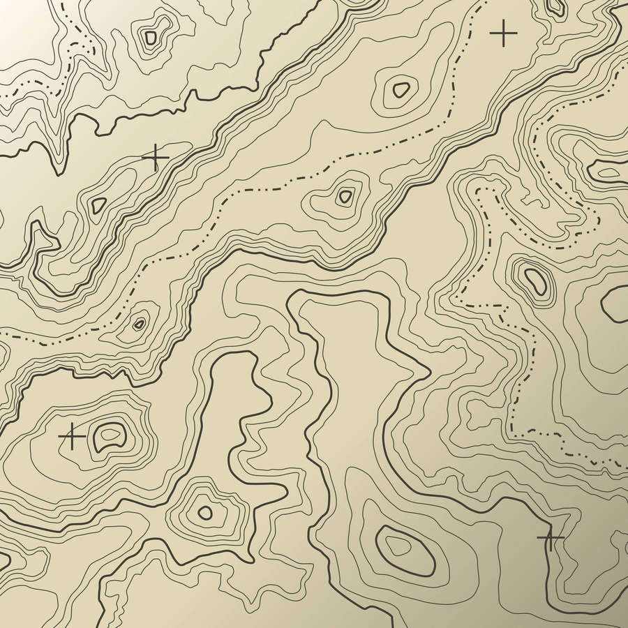 Topografische Karte mit Höhenlinien und Fadenkreuzmarkierungen zur Navigation. — Topographie Wallpaper