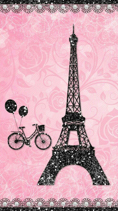 Torre Eiffel Rosa Sfondo