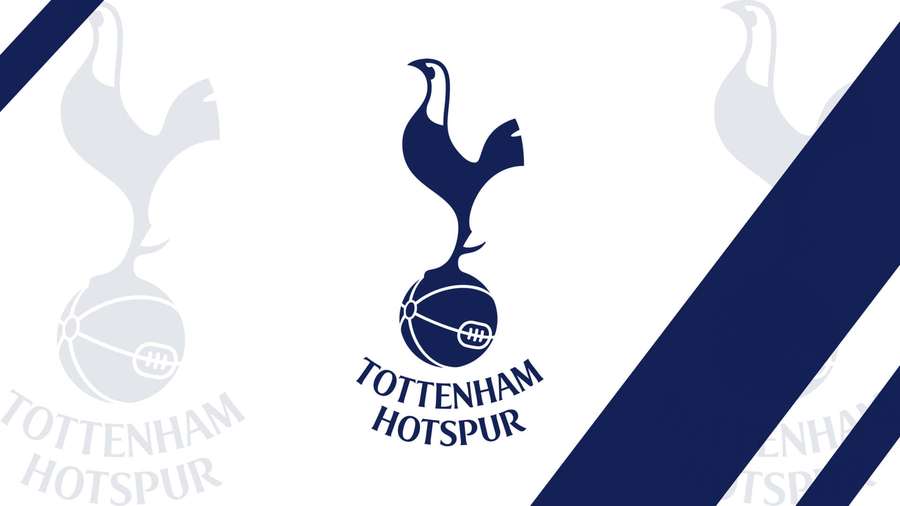 Tottenham Hotspur football club logo with navy blue and white diagonal stripes. — Tottenham Wallpaper