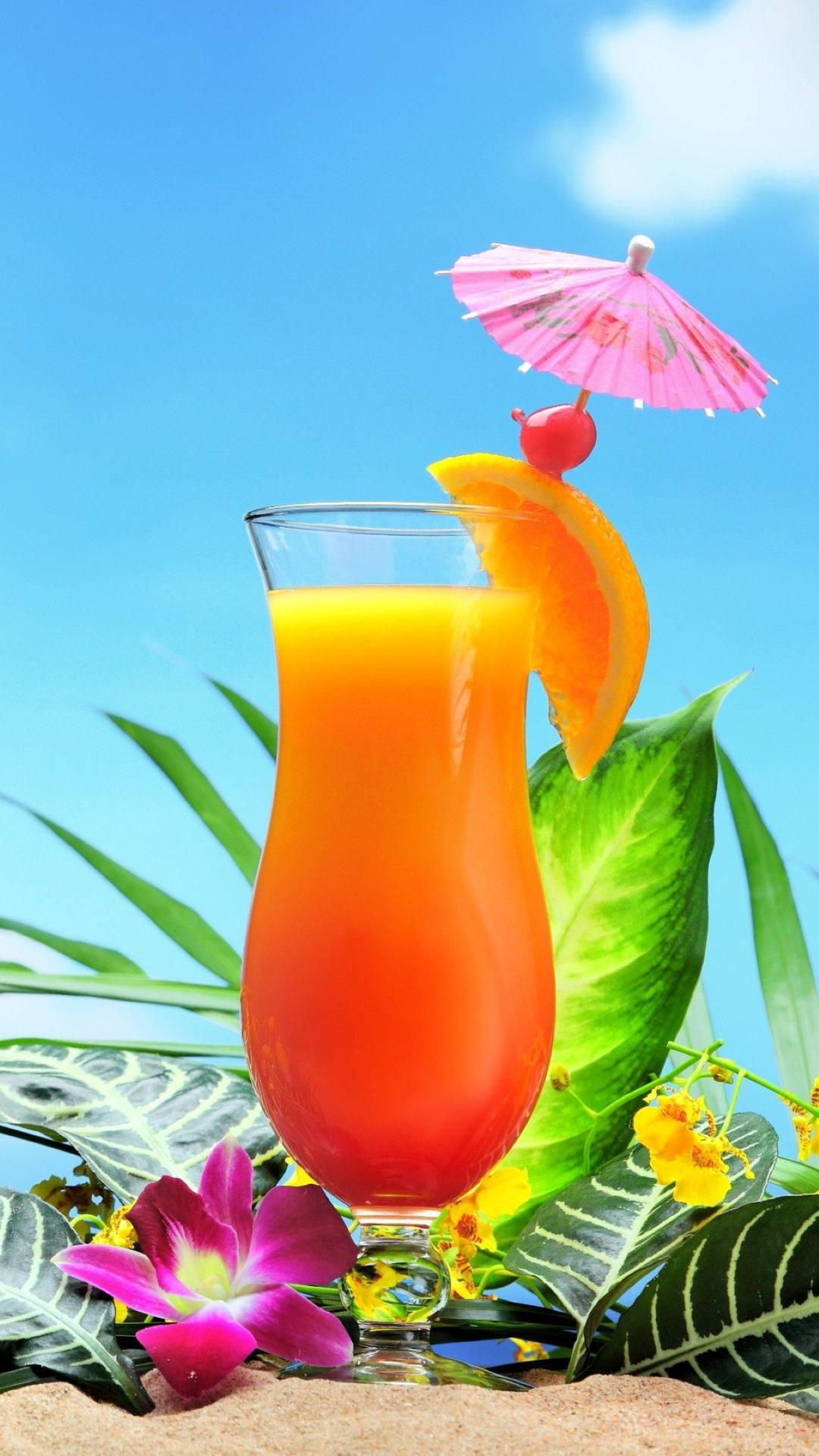 Tropical Drink Background Wallpaper